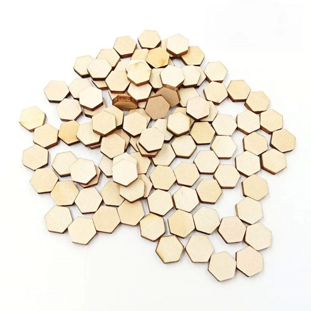 

30pcs 30mm 1.18inch Wood Discs Slices Hexagonal Shape Unfinished Wooden Cutouts Embellishment Craft DIY Supplies Wedding Decor