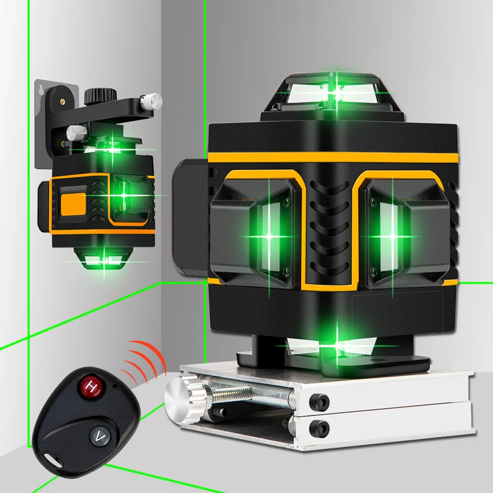 16 линий 4D Беспроводной дистанционного лазерный нивелир самовыравнивания 360