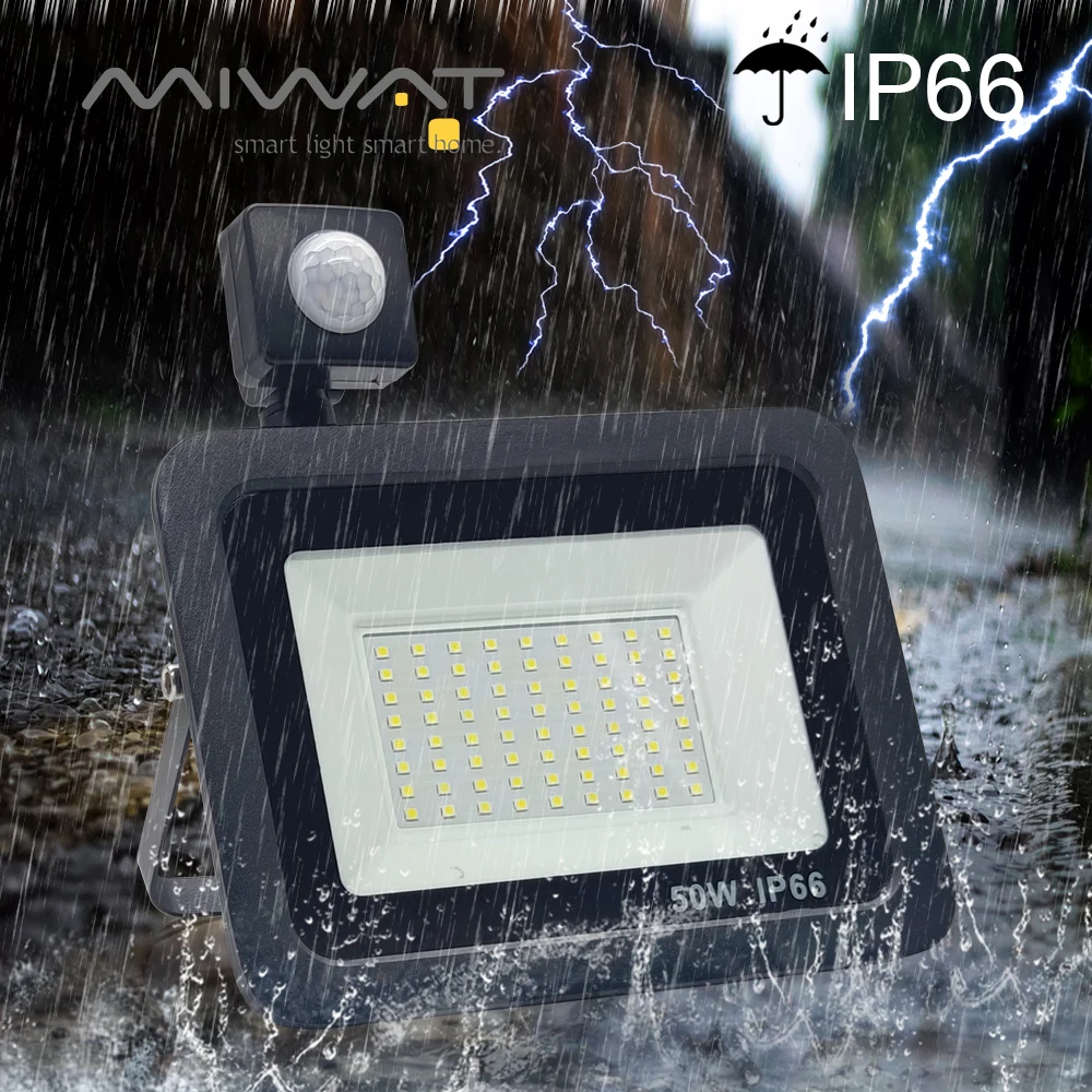 Светодиодный прожектор 10 Вт 30 50 100 с датчиком движения IP66 водонепроницаемый