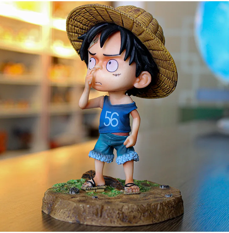 

Аниме One Piece Toys Monkey D Luffy Q Version Милая версия глупый Луффи с опухшим лицом Фигурки игрушки ПВХ Модель Подарки Коллекционные