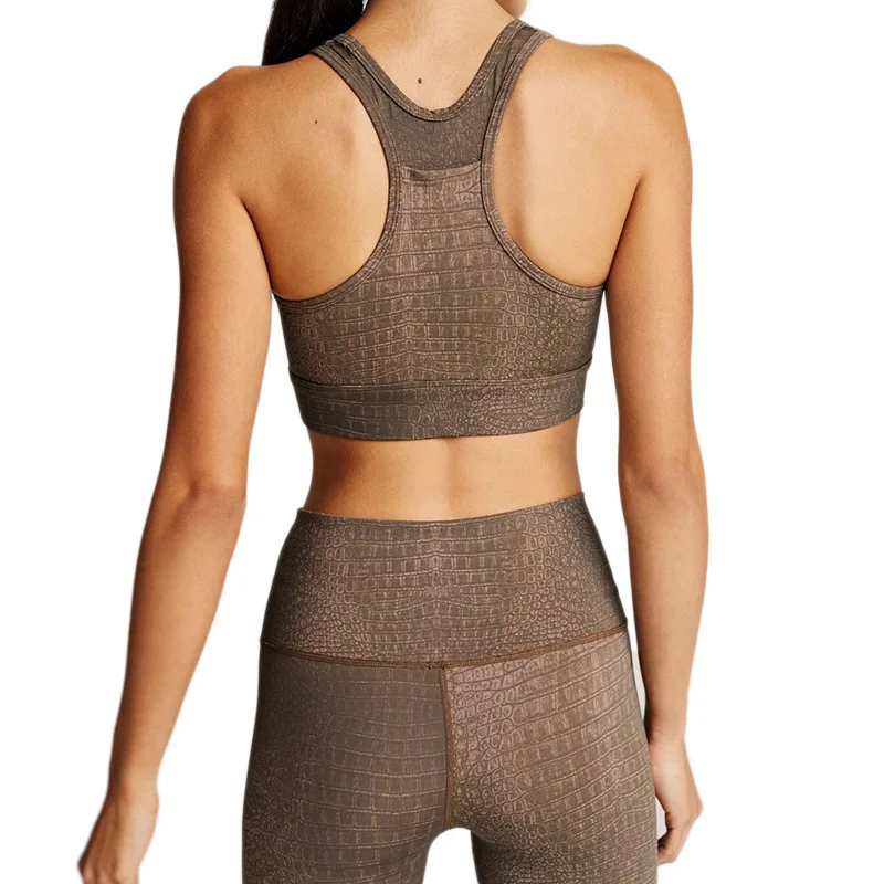 

New crocodile pattern digital printing yoga suit tight-fitting fitness suit
