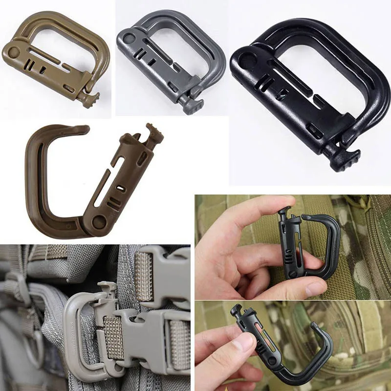 5PCS Grimloc D Locking Ring Plastic Clip Snap Type Buckle Carabiner Keychain ITW fastener Bag buckle | Дом и сад
