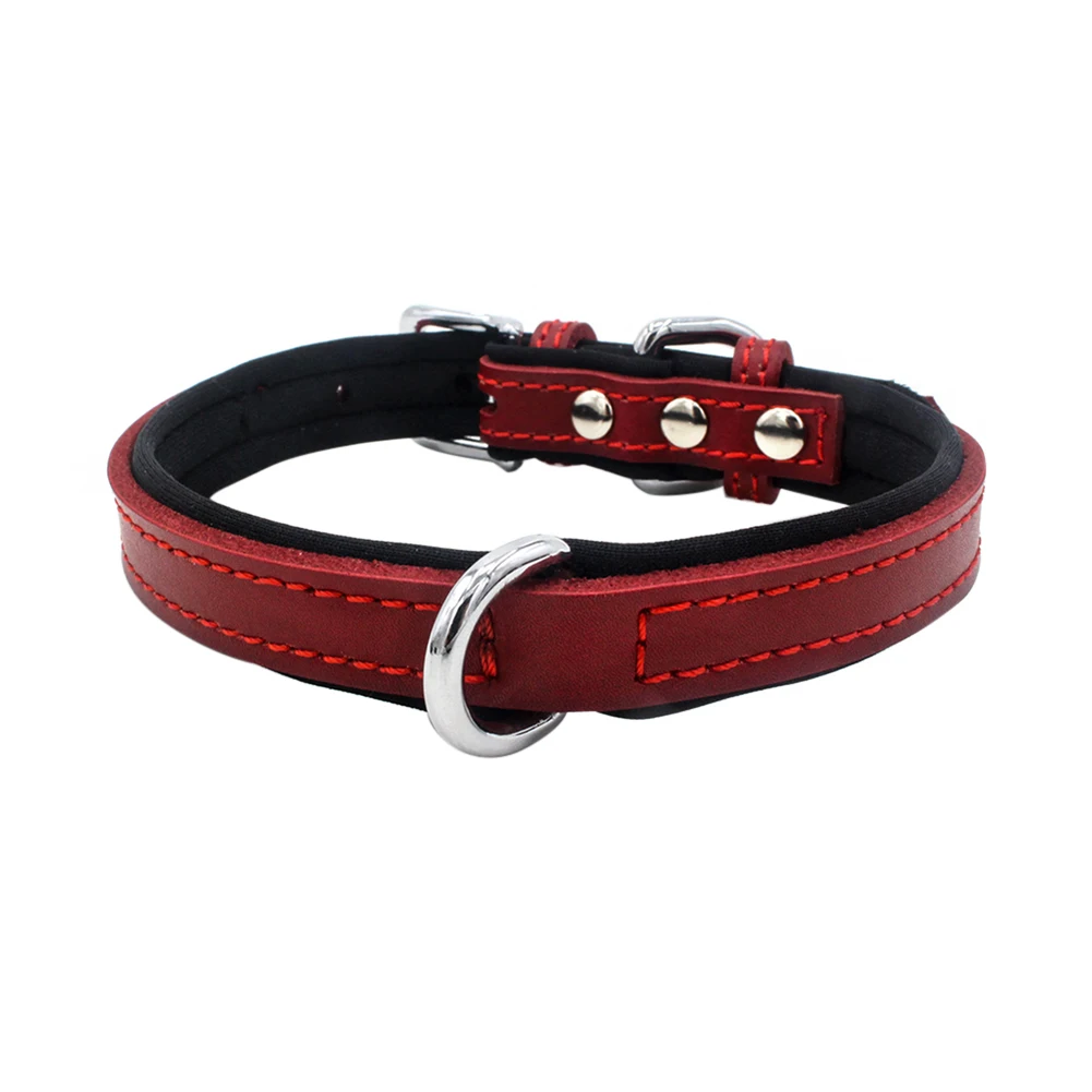 

HOT SALESNew Arrival Adjustable Faux Leather Pet Dog Collar Necklace Diving Cloth Lined Neck Band Wholesale Dropshipping