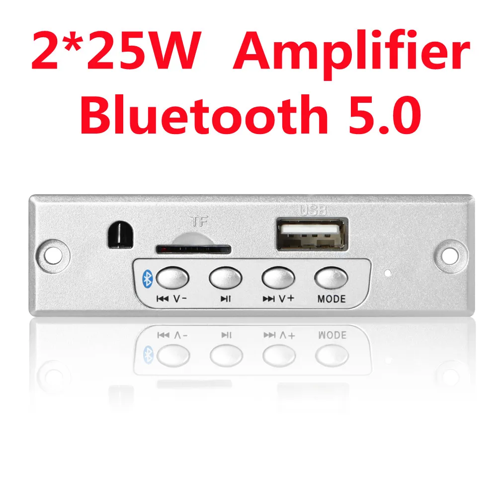 

DC 12V 2*25W Amplifier Bluetooth 5.0 MP3 Player Decoder Board Car FM Radio Module Support TF USB AUX Handsfree Call Record