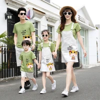 2pcs family matching clothes sets mother father daughter son kids baby t shirt parent child red print t shirt short sleeve tops