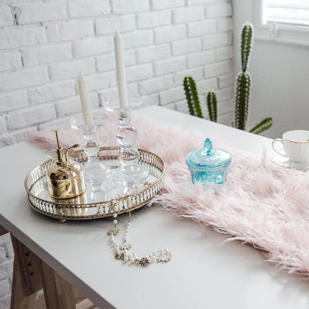 Европейская роскошная шерстяная настольная дорожка розовое украшение длинная