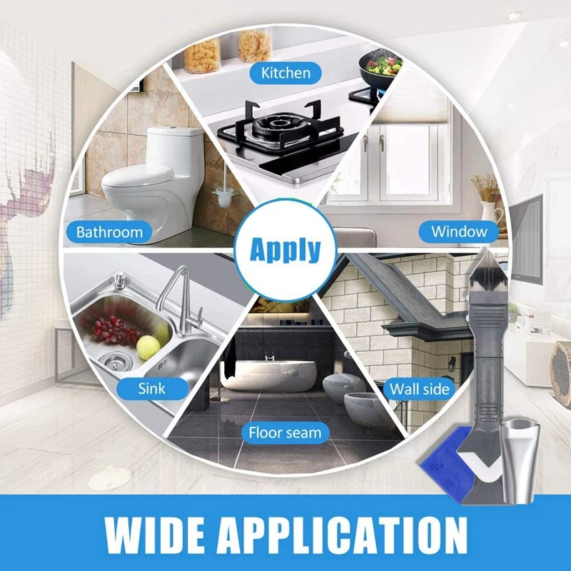 

24Pcs Perfect Caulking Tool Set Caulking Finisher Kit Stainless Steel Sealant Caulk Nozzle Kit 3 in 1 Caulking Tools