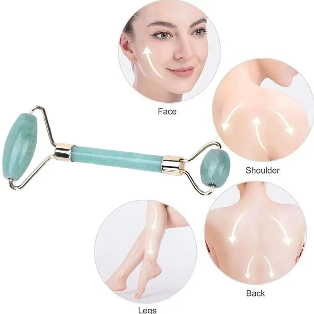 

Natural Face Massage Roller Jade Roller Scraper Guasha Tools Massage Skin Care Massage Tool Beauty Acupuncture Slimm X1N8