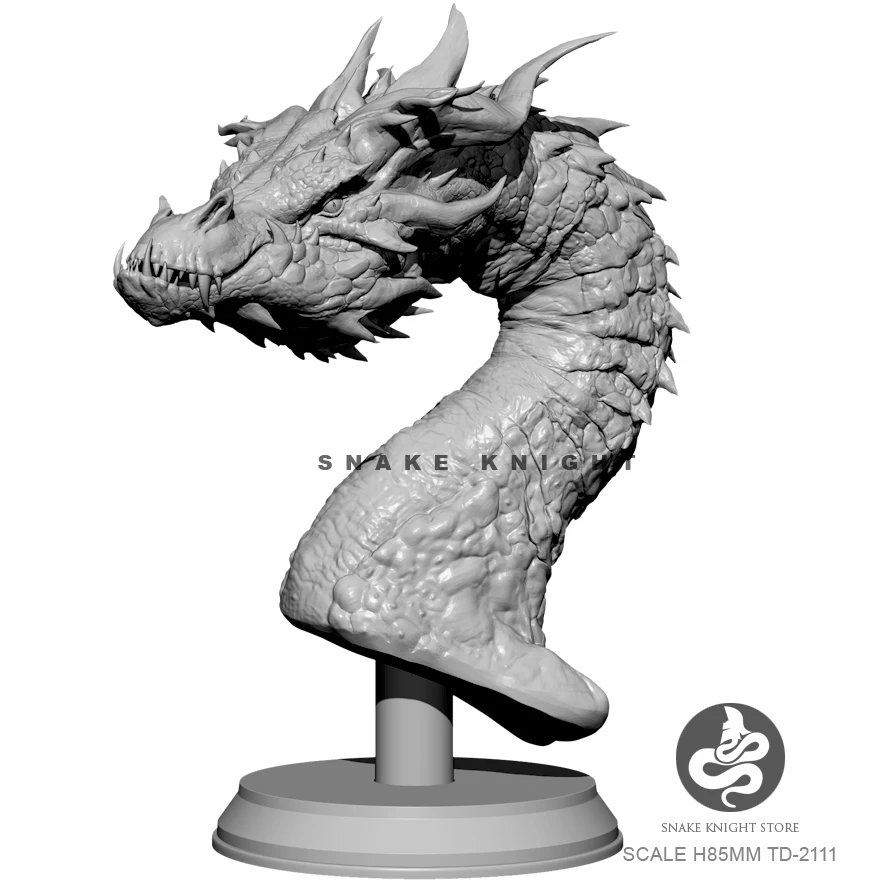

85MM Resin Kits Fire Dragon Bust Model Self-assembled TD-2111