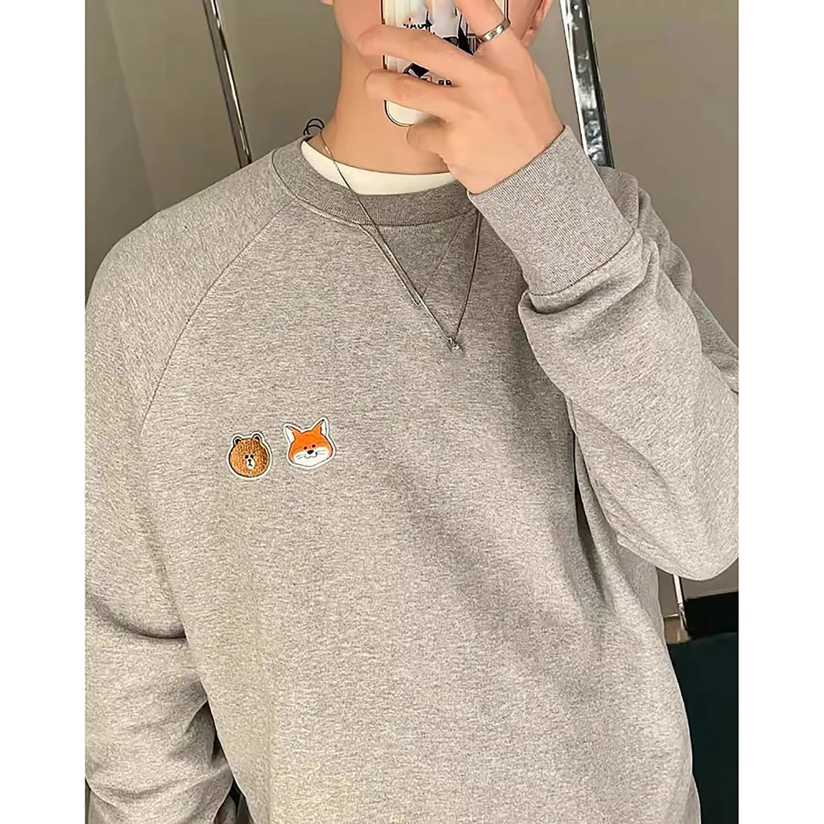 

Rowling Chic Fox Graphic Embroidery Cotton Sweatshirt Women Long Sleeve O Neck Pullovers Causal Classic Tops Female