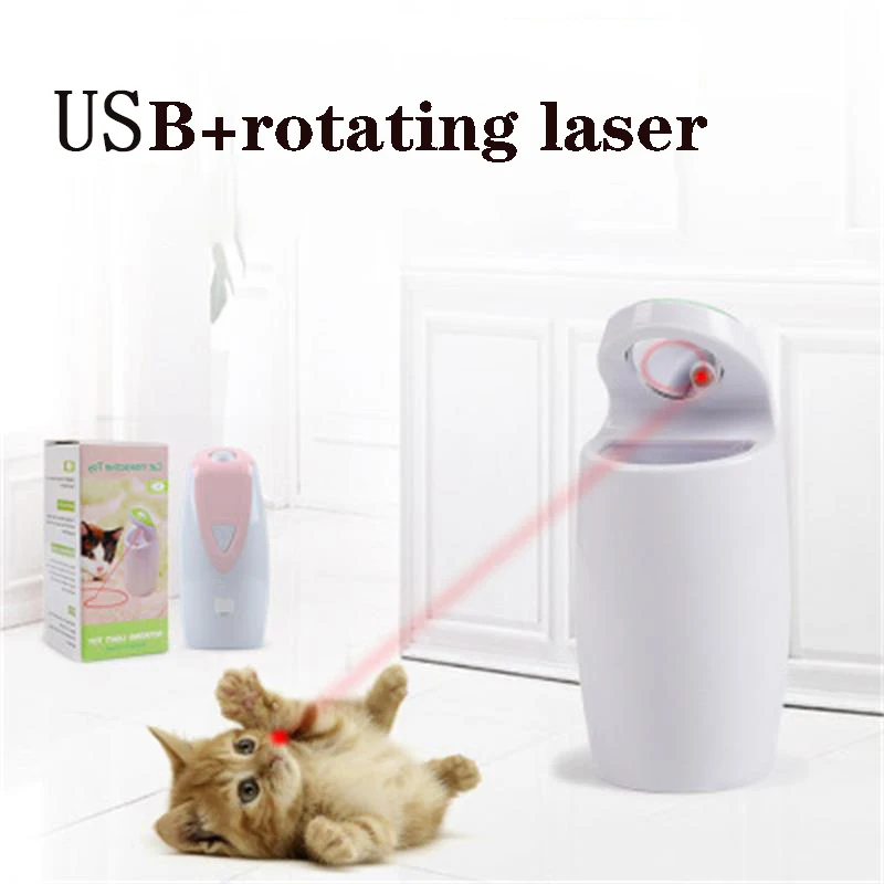 

Pet educational toy USB charging auto-rotating laser light infrared laser funny cat toy Electric cat toy laser funny cat stick