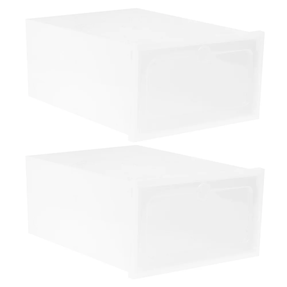

12PCS Thicken Shoes Box Transparent Stackable Shoes Storage Box Shoe Container - Size (White)