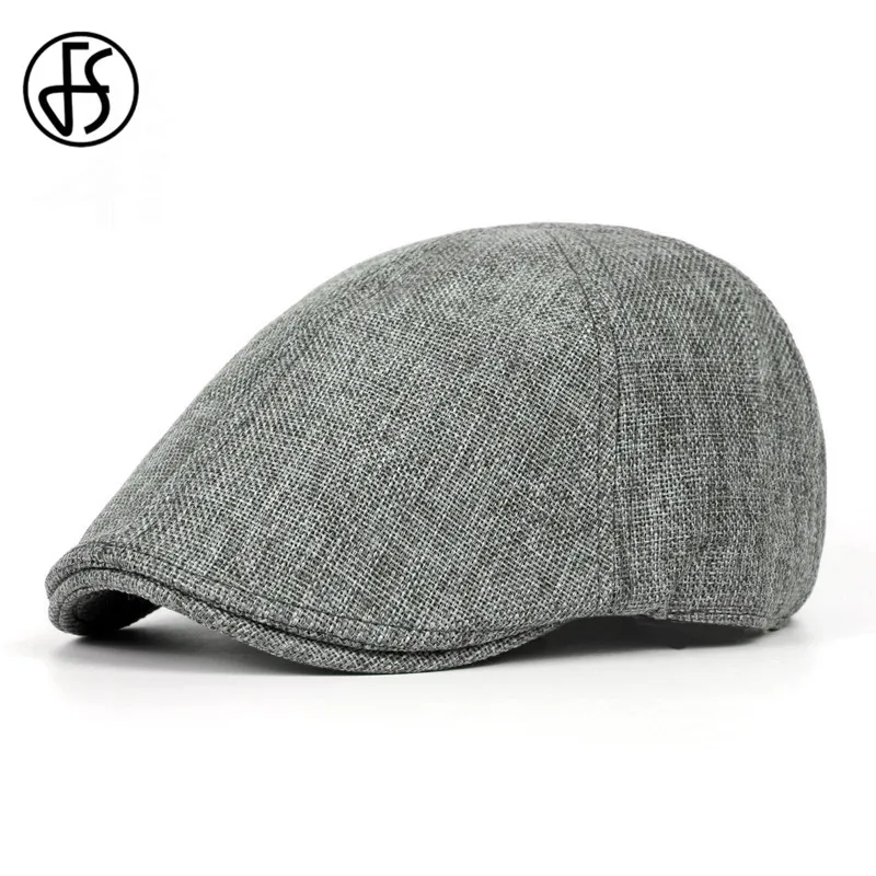 Берет от солнца FS из хлопка и льна для мужчин женщин регулируемый однотонный