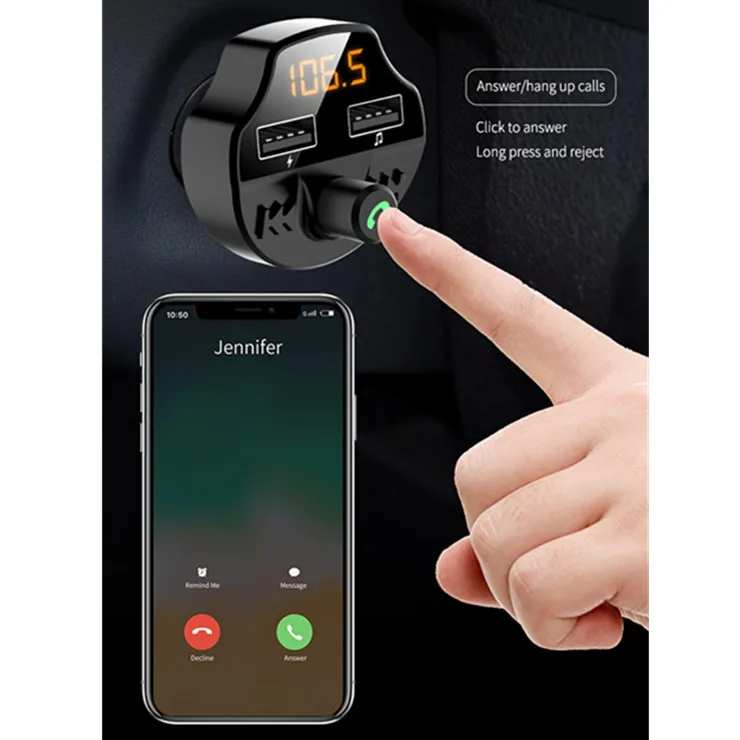 FM модулятор Автомобильный с поддержкой Bluetooth 5 0 и 2 мя USB портами|FM-трансмиттеры| |