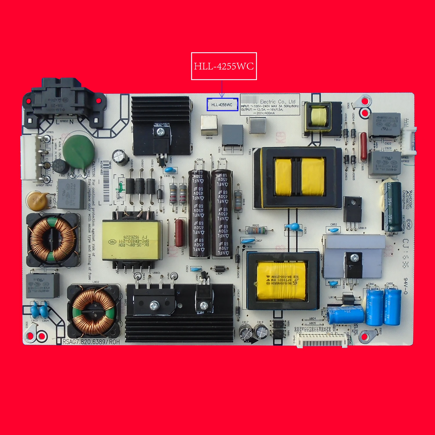

Плата питания для Hisense LED49K3100A RSAG7.820.6389/R0H HLL-4255WC 4pin
