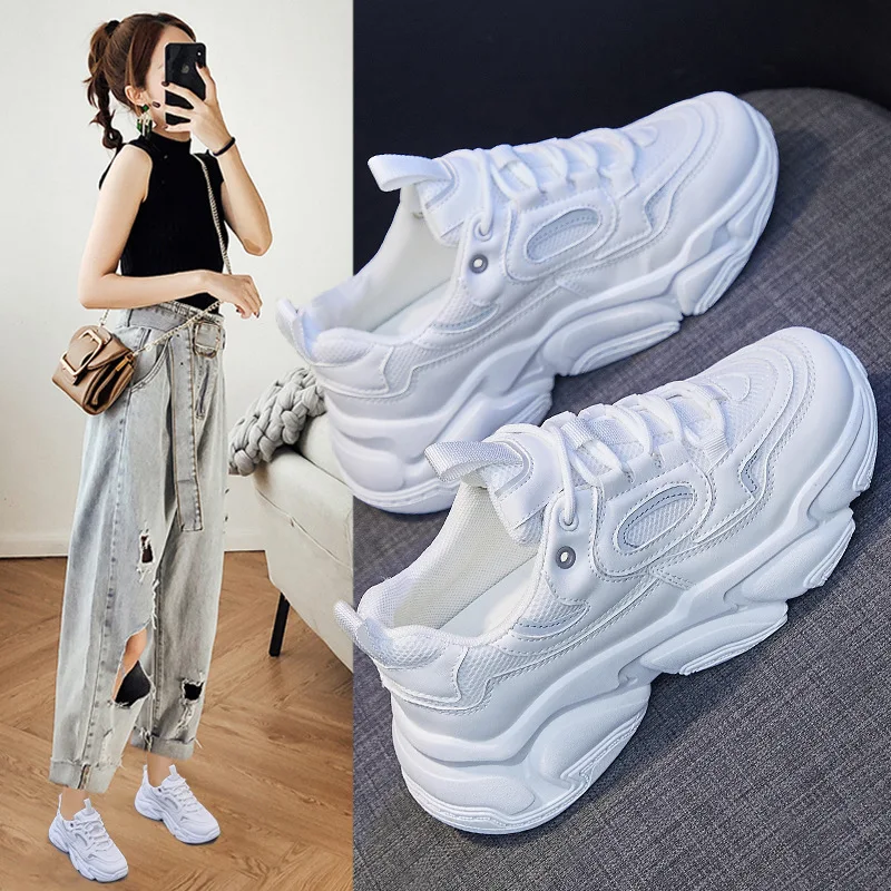 

2021 Autumn new Korean version of old women's shoes student running sports shoes women's heightened casual shoes