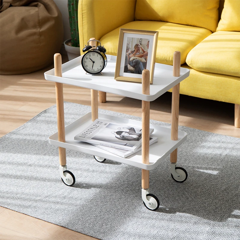 Скандинавская тележка для отеля домашняя многофункциональная из массива дерева