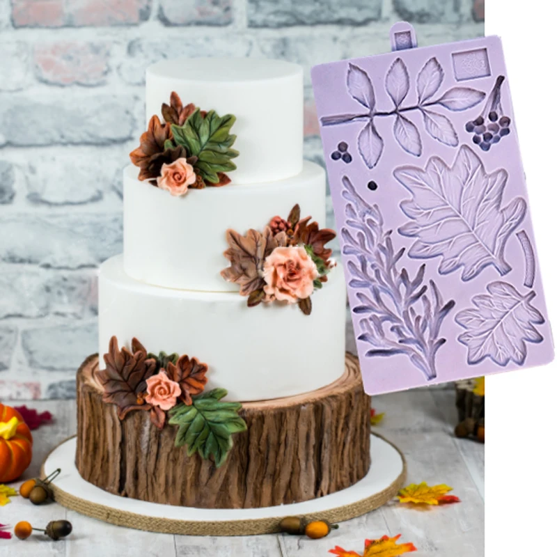 Осенние формы для листьев инструменты украшения тортов из мастики силиконовые