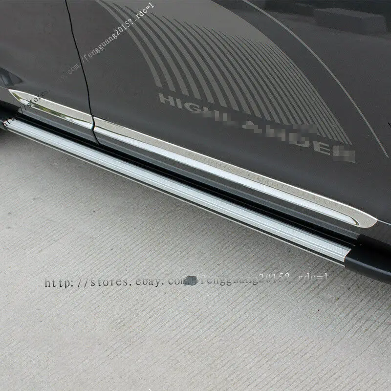 Для Toyota Highlander 2009 2010 2011 из нержавеющей стали боковой двери рельефные накладки детали отделки автомобиля аксессуары 4 шт