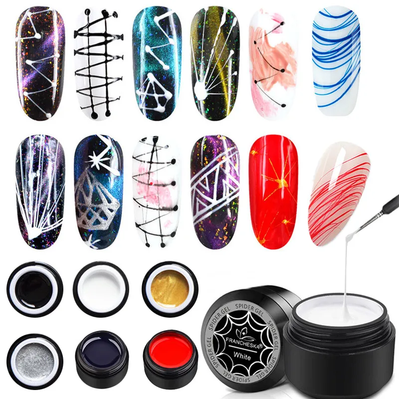 1 шт 8 мл гель паук лак для ногтей Nail Art праймер шелковые Гель Лаки разноцветный
