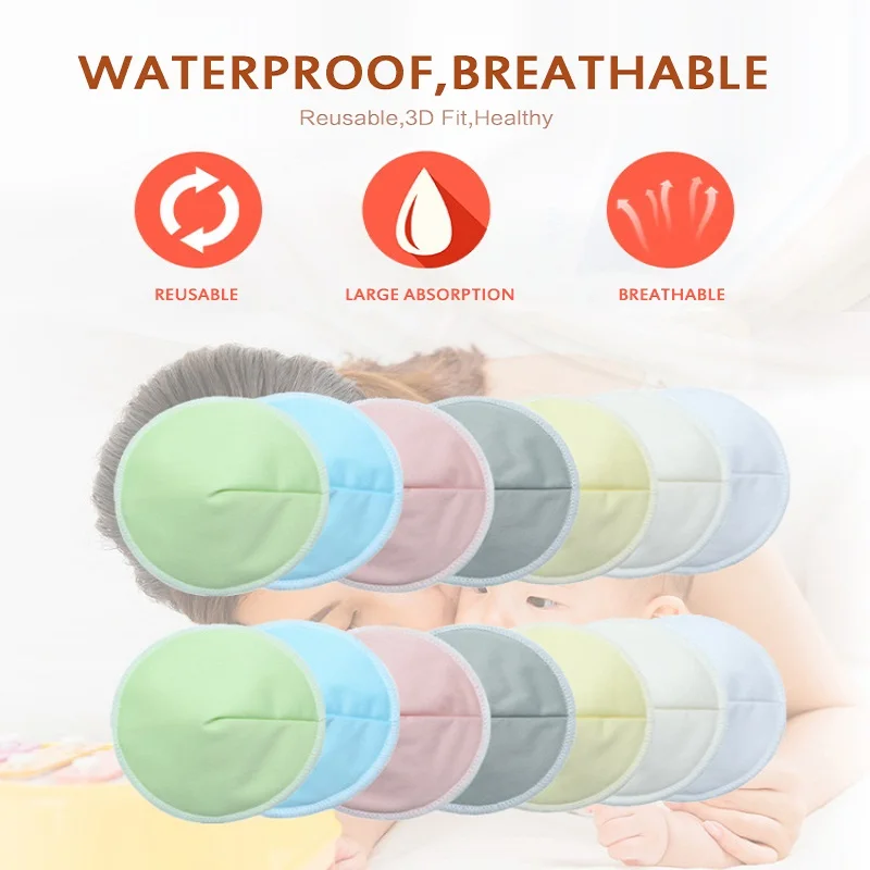 

Soft Bamboo Nursing Pad Washable Reusable Nursing Breast Pad Breastfeeding Pads Absorbent Waterproof Stay Dry Cloth Pad Feeding