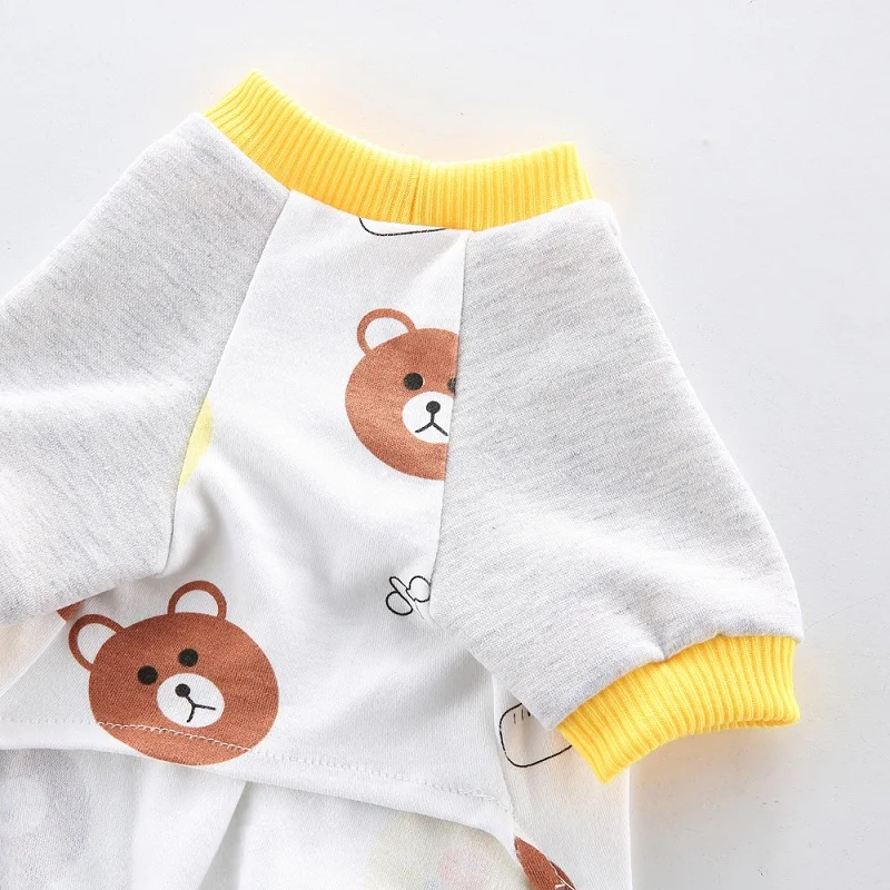 Пижама для кошек одежда маленьких собак пижама комбинезон щенка сна теплая