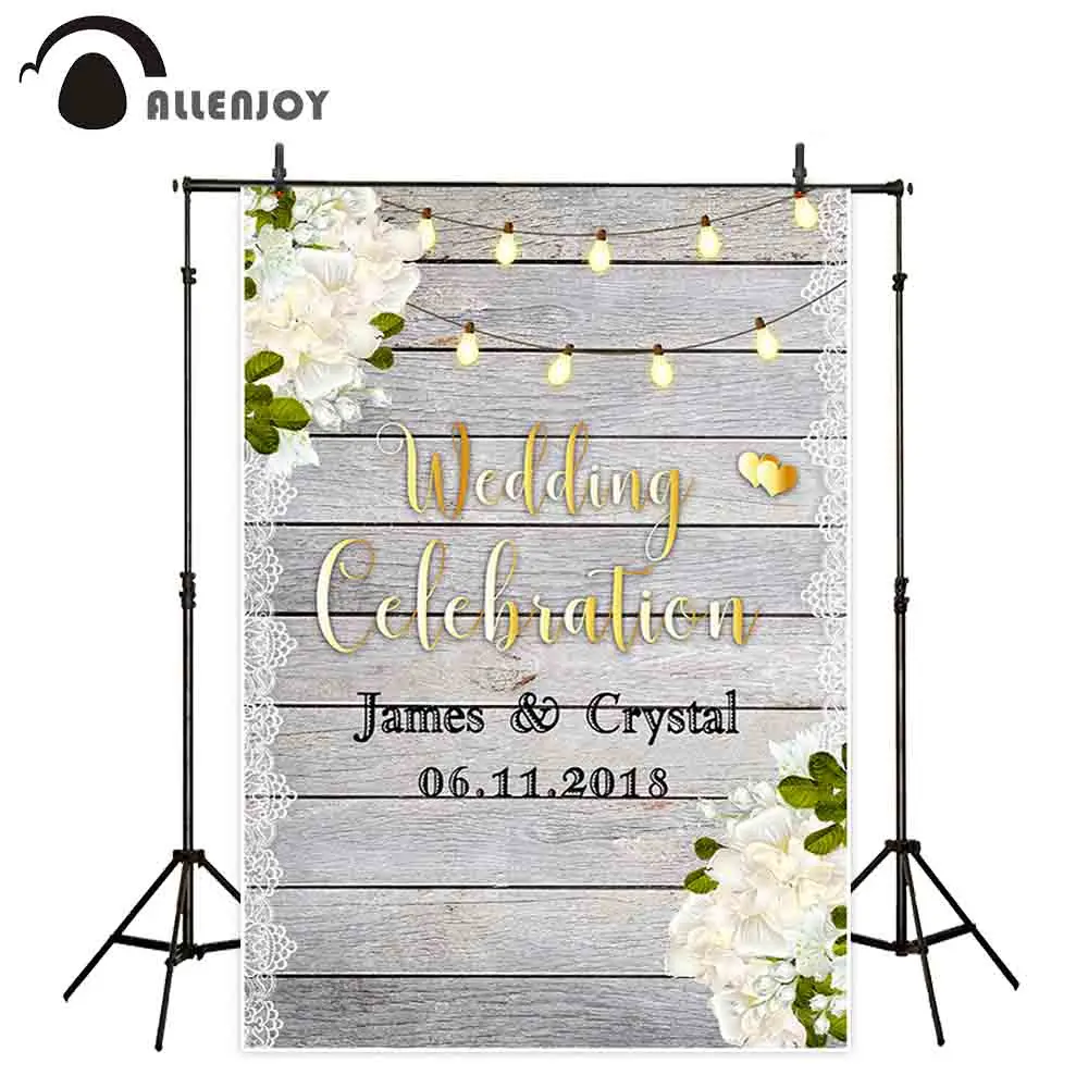 Allenjoy свадебного торжества фотозонт деревянный пол с цветочным принтом и