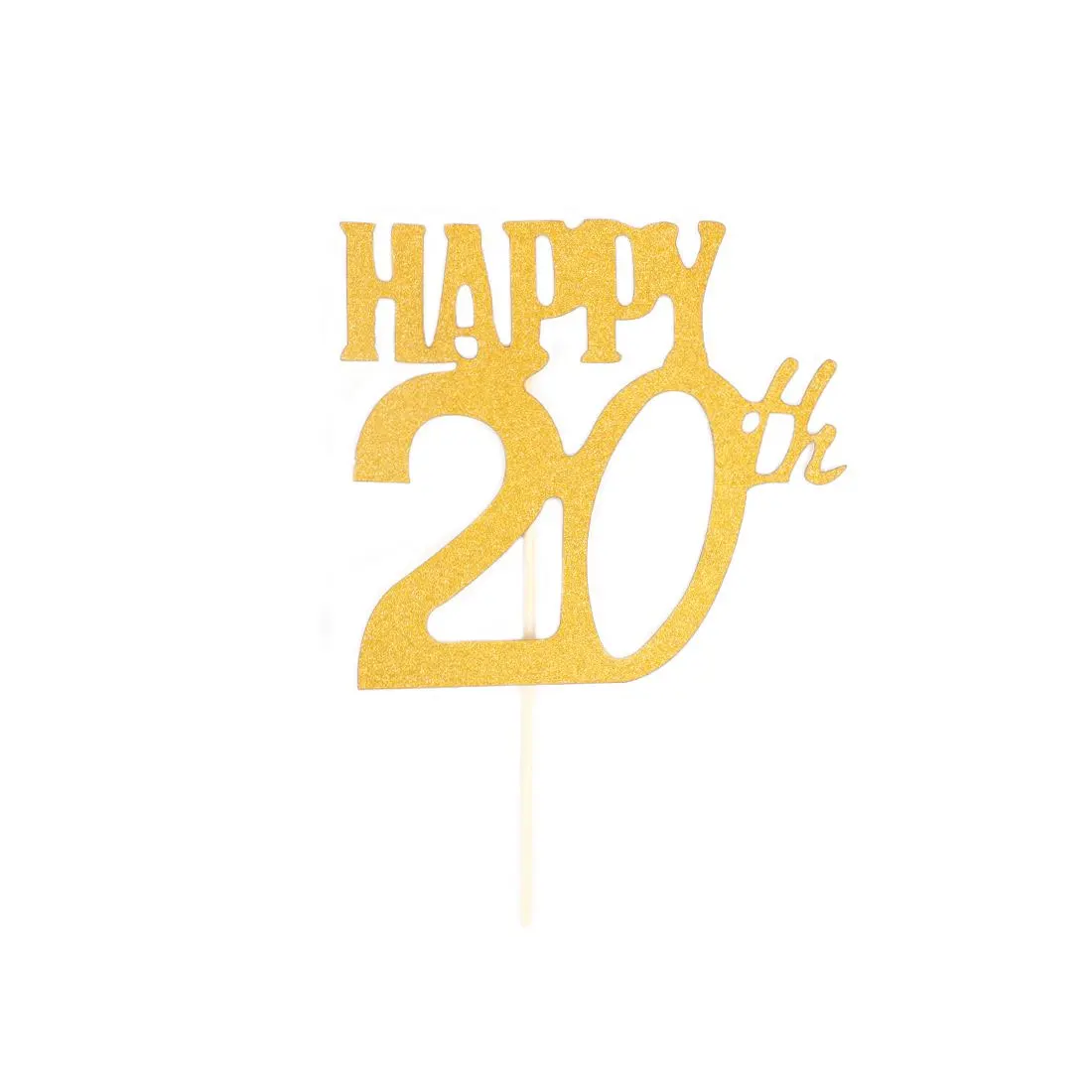 20th Юбилейный Блестящий Топпер для торта 10th/20th/30th/40th/50th/60th украшения для свадебного торта с днем рождения поставщик - Цвет: 20th