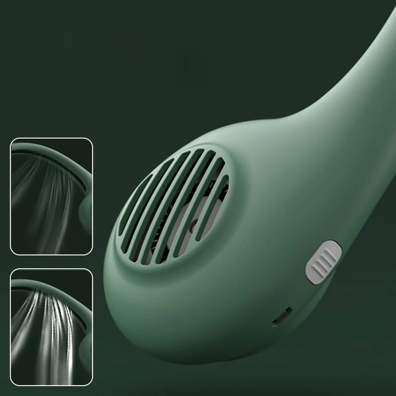 

Outdoor Mini Portable Fan Neck With USB Rechargeable Battery Quiet Wind Wearable Fan Hanging Neck Fan