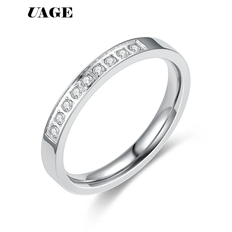 Кольца женские из титановой нержавеющей стали черного и серебряного цвета с