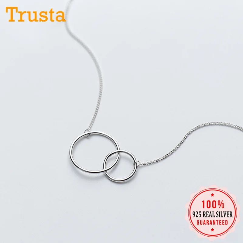 Trusta 2019 100% 925 Твердые ювелирные изделия из настоящего стерлингового серебра полый