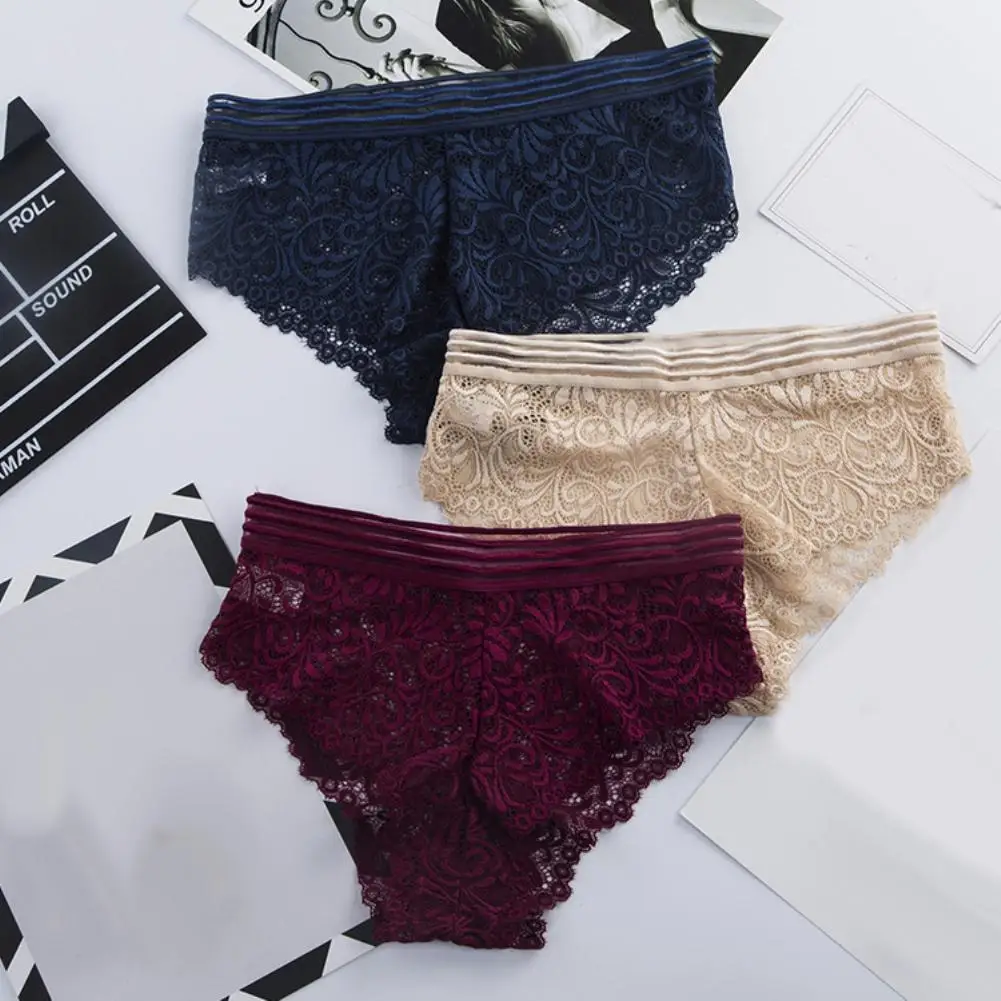 Женское нижнее белье женские трусики сексуальные однотонные кружевные с высокой