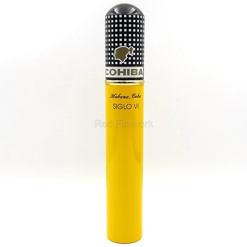 

Free Shipping COHIBA Mens Smoking Gadget Portable Aluminum Travel Cigar Tube Case Holder MINI Humidor