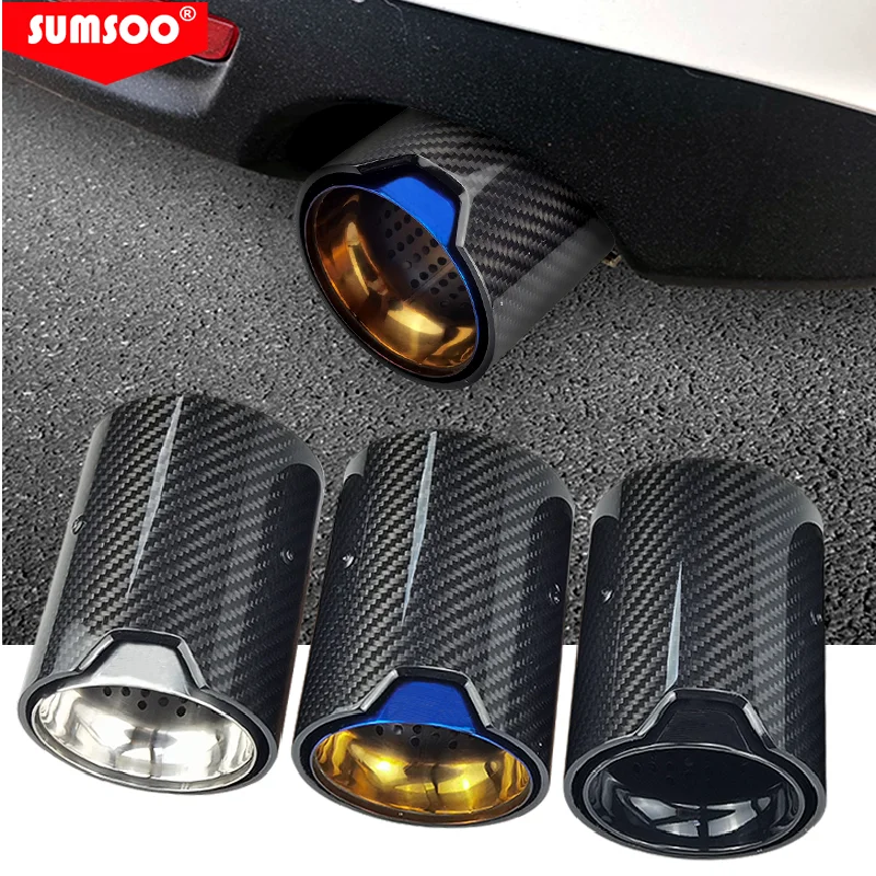genuine SUMSOO 1PCS fit for  M2 F87 M3 F80 M4 F82 F83 exhaust modified Suitable   cars carbon fiber tail Muffler pipe tips