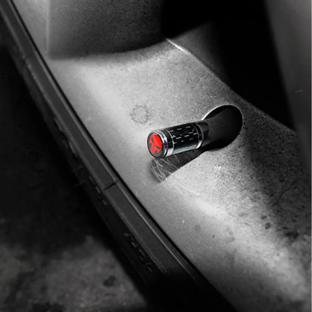 Колпачки для клапанов шин (4 шт./компл.) Медь + углеродное волокно универсальные