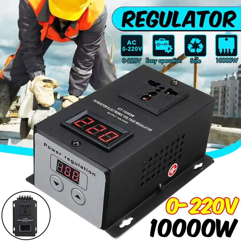 

10000W AC220V High Power SCR Electronic Voltage Regulator Temperature Speed Adjust Controller Dimmer Power Thermostat Controller