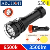 s30 ii 6500k diving flashlight can diy astigmatism diving torch underwater 100m diving lighting flashlight fill light dive video