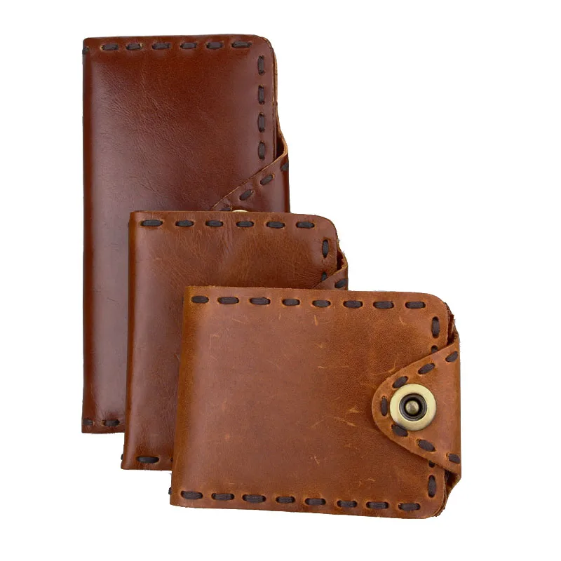 Кошельки из натуральной кожи для мужчин Роскошные Короткие Длинные кредитные