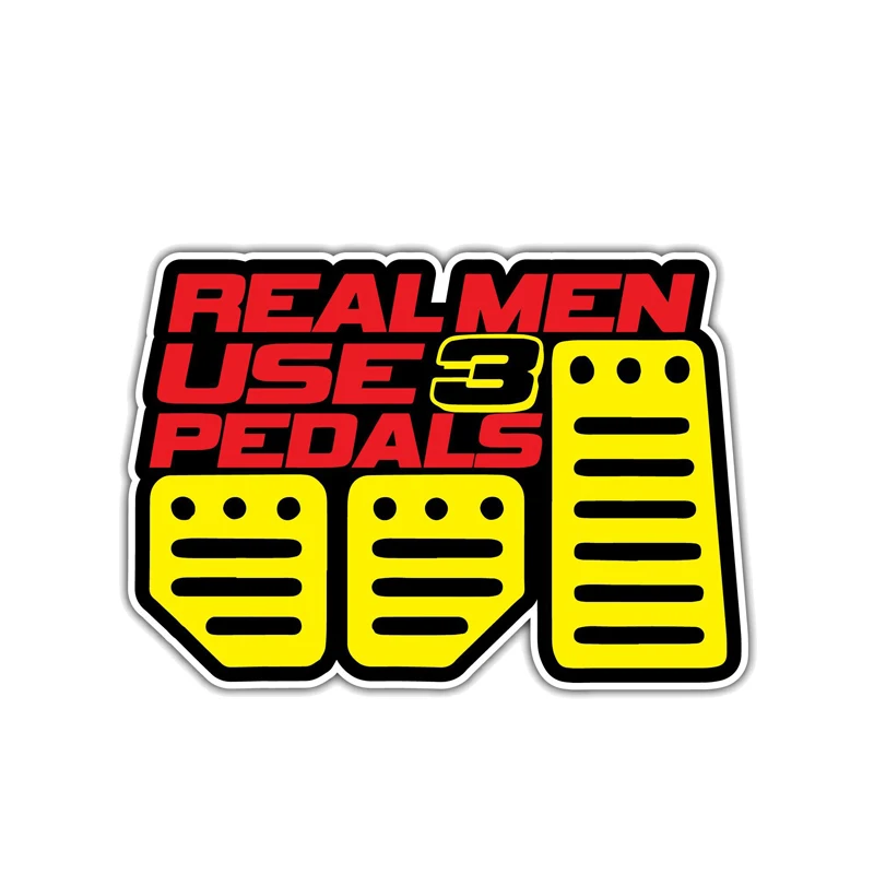 

Funny Real Men Use 3 Pedals Car Stickers Decal for Bumper Window Rear Windshield Laptop Other Vehicle Accessories KK14*10cm