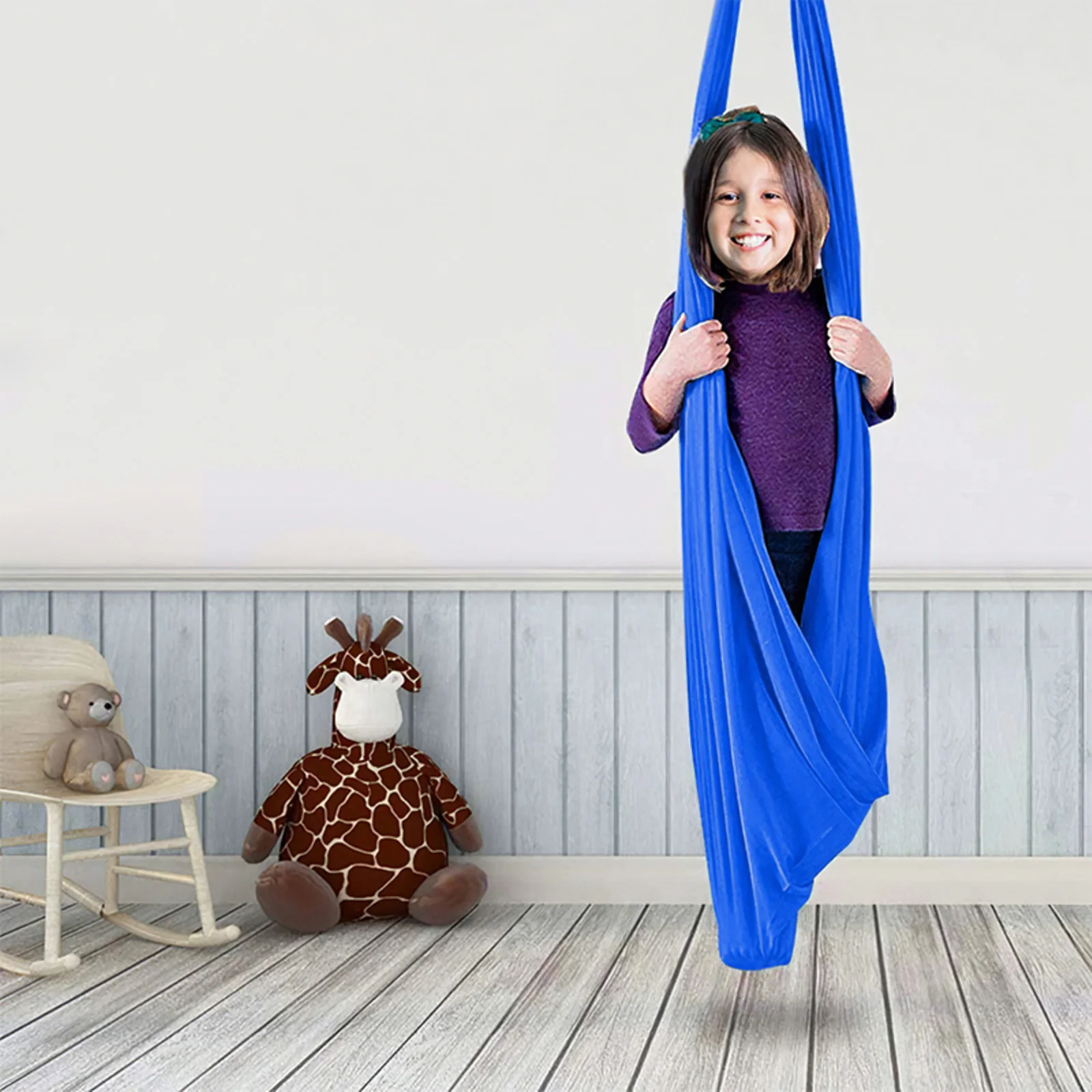 

Sensory Hammock Child Indoor Elastic Nylon Large Sturdy Indoor Therapy Swing With Installation Tools For Indoor Children