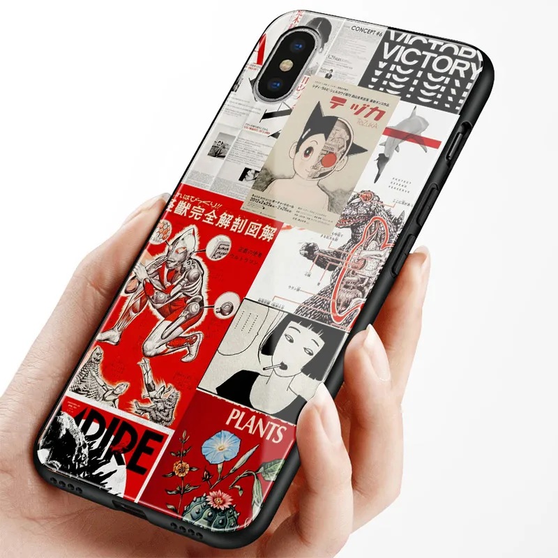 Японский постер манга художественный коллаж стеклянный Мягкий силиконовый