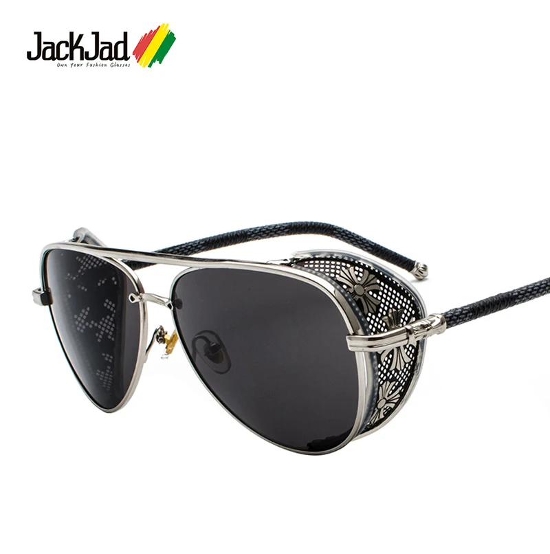 

JackJad 2020 Vintage Luxury SteamPunk Style Sunglasses Quality Handmade Side Shield Brand Design Sun Glasses Oculos De Sol 1506