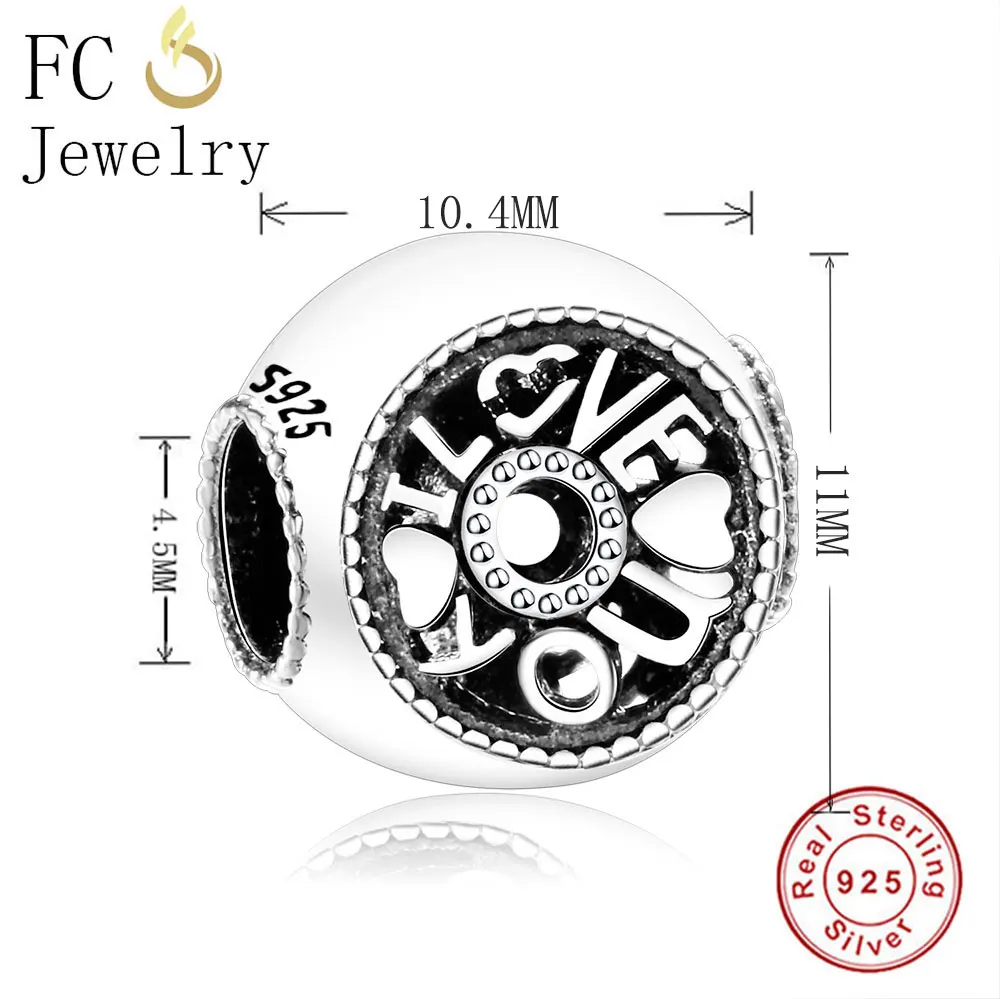 FC Jewelry Fits European BrandCharms Bracelets 925 Sterling Silver Made With Love Heart Slide Perles Kralen Beads Berloque | Украшения и