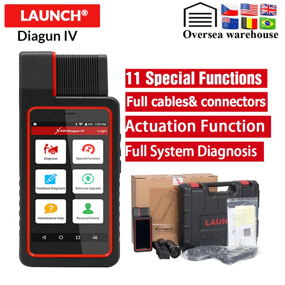 Launch X431 Diagun IV полная система мощный OBD2 диагностический инструмент с 2 летним бесплатным обновлением launch X 431 pro мини поддержка 12 В автомобиля