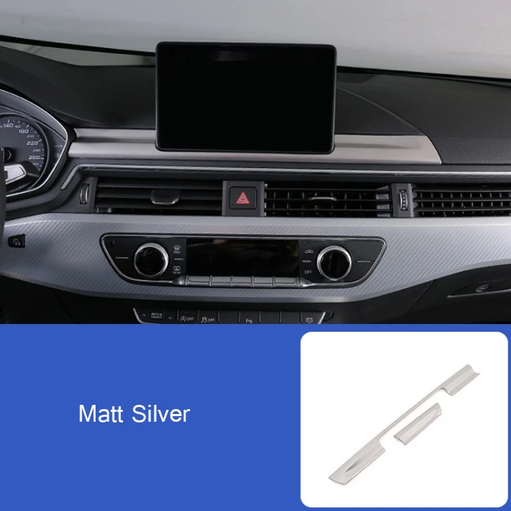 Matt Silver Автомобильный Стайлинг навигационный экран Защитные Чехлы наклейки центр управления полоса панель для Audi A4 b9 A5 интерьер авто аксессуары - Название цвета: Matt Silver