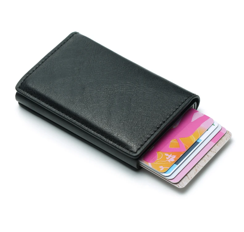 RFID визитница мужские кошельки сумка для денег Мужской винтажный черный короткий кошелек маленький кожаный бумажник мини кошельки тонкий
