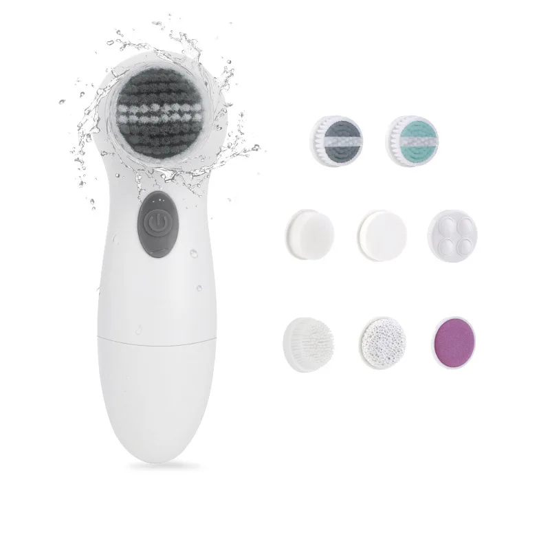

8 In 1 Multifunctional Rotating Facial Cleansing Beauty Instrument Face Cleaner Blackhead Remover Beauty Device Dry Battery IPX7