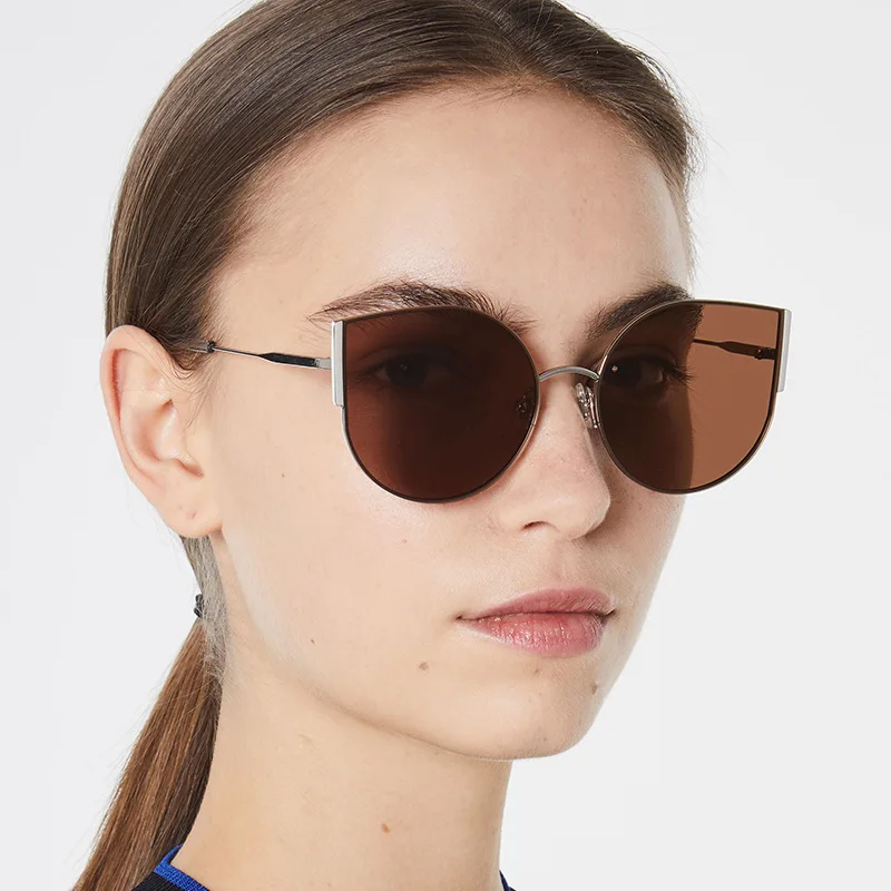 

Солнцезащитные очки женские, кошачий глаз, зеркальные, винтажные, Круглые, светоотражающие, в металлической оправе, UV400, 2021