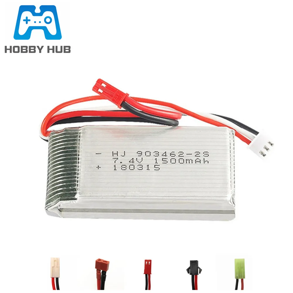

7.4V 1500mAh lipo battery For FT009 rc boats 144001 12423 12428 RC cars Battery 1500mah 7.4 V Lithium battery 903462
