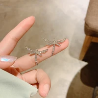 2021 trend dragonfly stud earrings full rhinestone animal insect earrings woman earrings jewelry